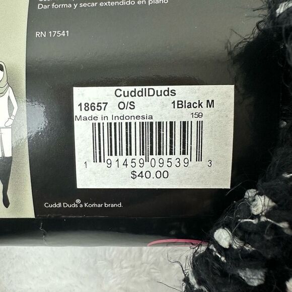 Cuddl Duds 4-Way Knit Infinity Winter Scarf Black White Fuzzy Soft Yarn New - Picture 6 of 6